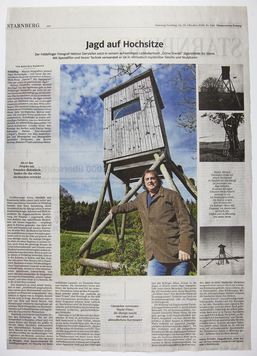 Helmut Giersiefen | Presse | Jagd auf Hochsitze | SZ 24.10.2020